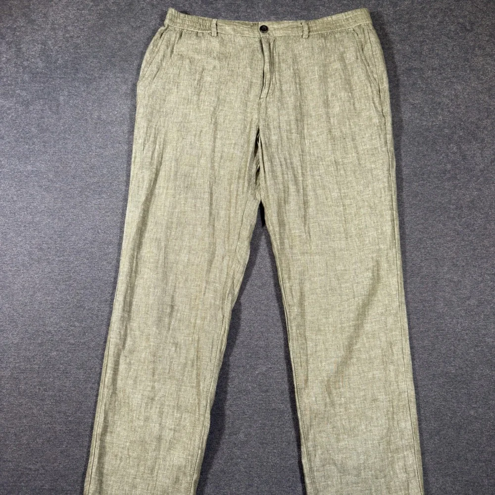 Banana Republic Pants Mens 35x34 Green Linen Cotton Athletic Fit Chino Trousers